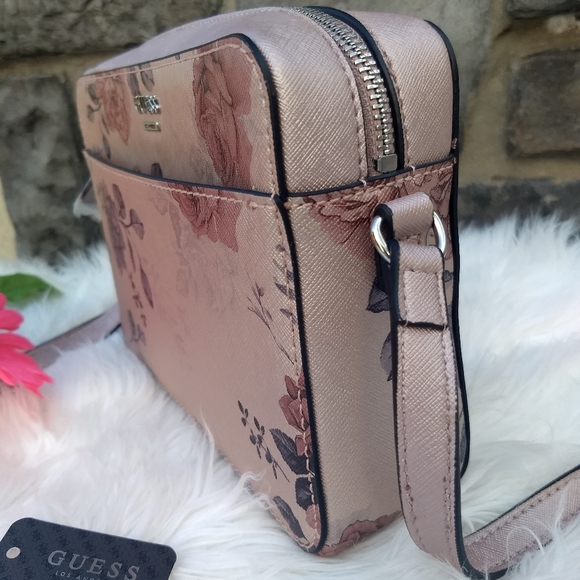 RARE Guess Rose Gold Floral Mini Campos Crossbody Bag - Picture 6 of 16